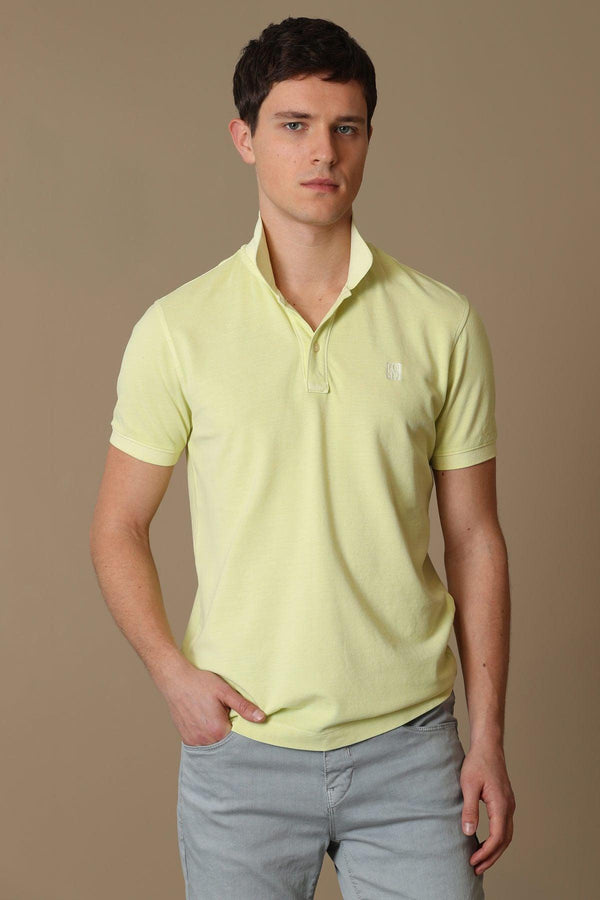 Sunshine Yellow Cotton Polo Neck Men's T-Shirt by Vernon Sports - Texmart