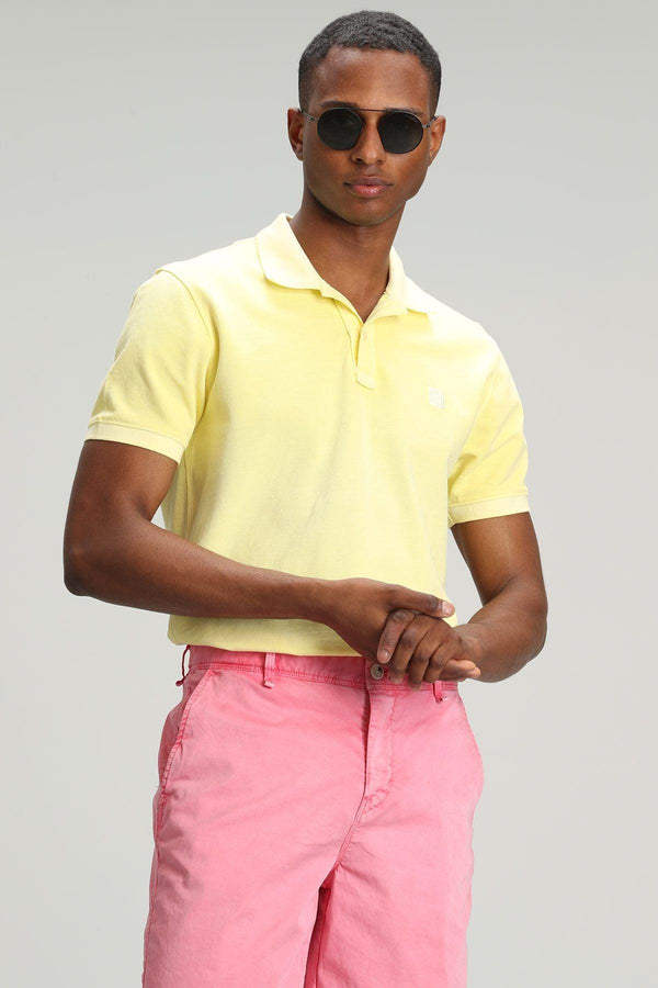 Sunshine Yellow Performance Polo Neck Men's T-Shirt - The Ultimate Style and Comfort Combo! - Texmart