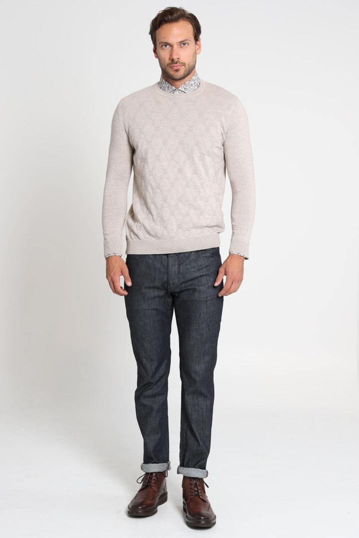 The Beige Wool-Blend Men's Sweater: A Timeless Blend of Style and Comfort - Texmart