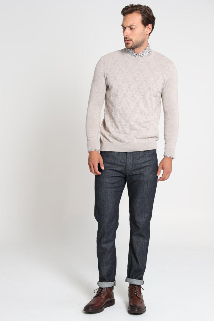 The Beige Wool-Blend Men's Sweater: A Timeless Blend of Style and Comfort - Texmart