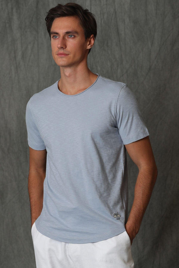 The Classic Azure Cotton Tee: Timeless Comfort for Men - Texmart