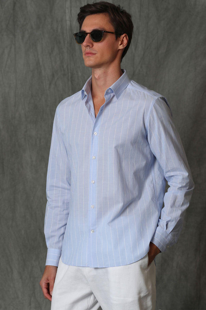 The Classic Blue Comfort Fit Men's Shirt by Kasıde: A Timeless Wardrobe Essential for the Modern Gentleman - Texmart