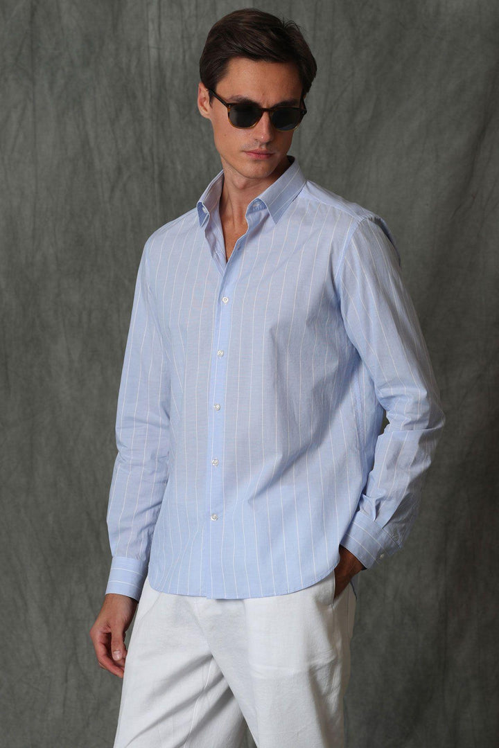 The Classic Blue Comfort Fit Men's Shirt by Kasıde: A Timeless Wardrobe Essential for the Modern Gentleman - Texmart