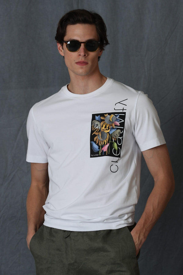 The Classic Comfort Men's Cotton Blend T-Shirt - Timeless White Essential for Everyday Style - Texmart