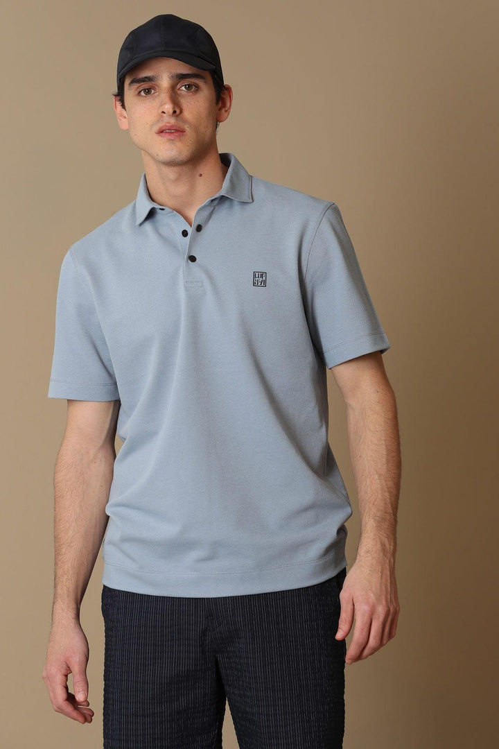 The Classic Comfort Men's Polo Shirt - Timeless Blue Elegance - Texmart