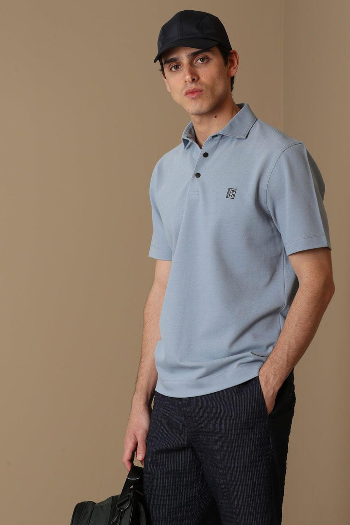 The Classic Comfort Men's Polo Shirt - Timeless Blue Elegance - Texmart