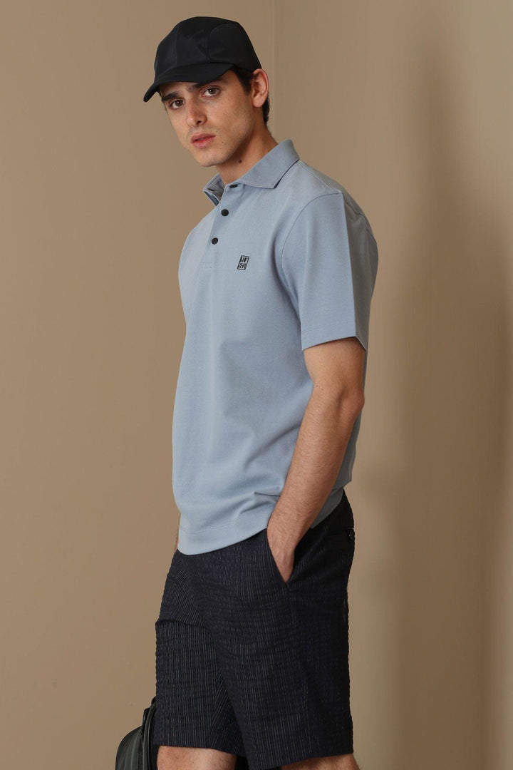 The Classic Comfort Men's Polo Shirt - Timeless Blue Elegance - Texmart