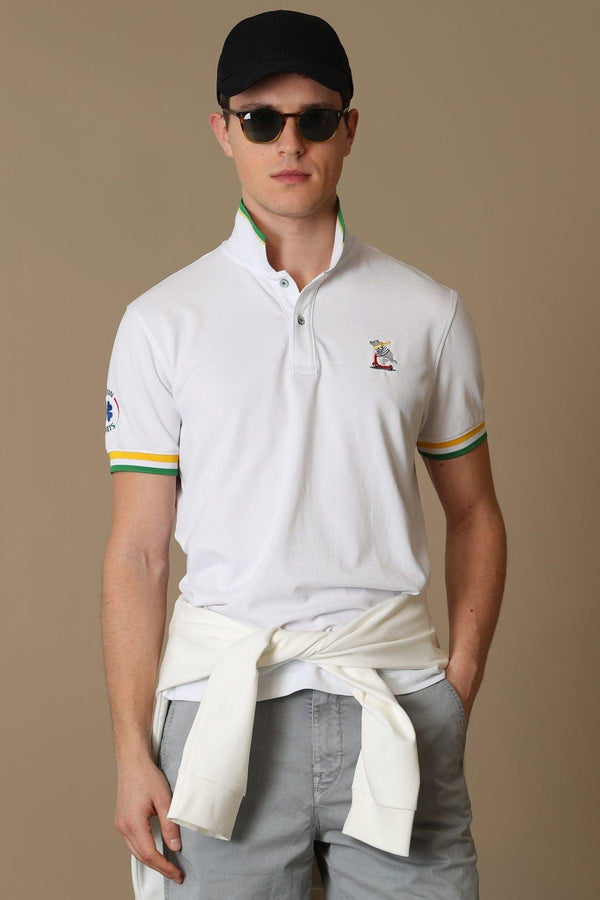 The Classic Comfort Polo: Men's White Cotton Blend Sports Polo T-Shirt - Texmart