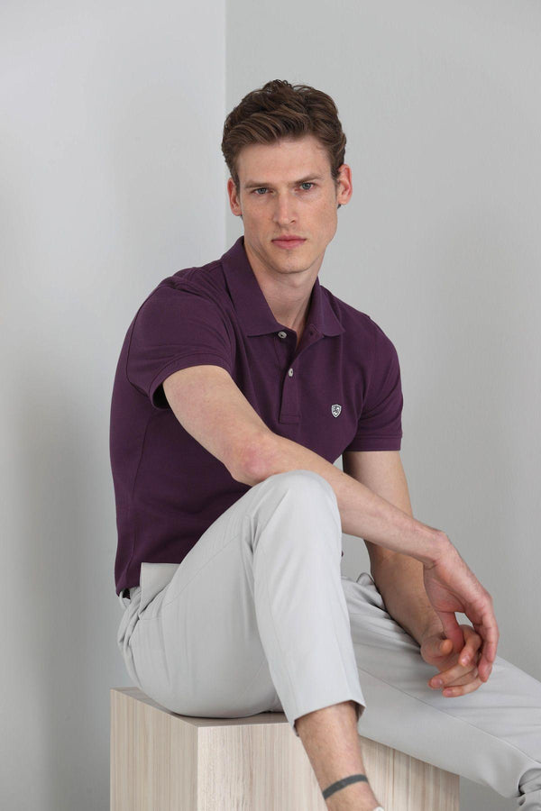 The Classic Crimson Cotton Polo: A Timeless Men's T-Shirt by Laon Sports - Texmart