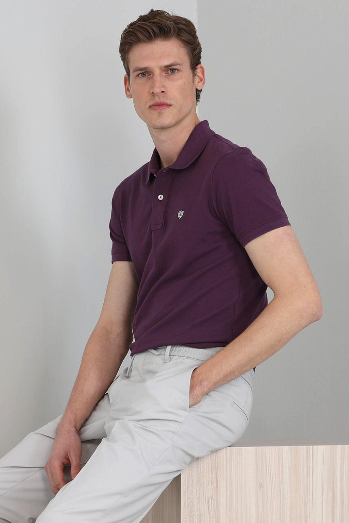 The Classic Crimson Cotton Polo: A Timeless Men's T-Shirt by Laon Sports - Texmart