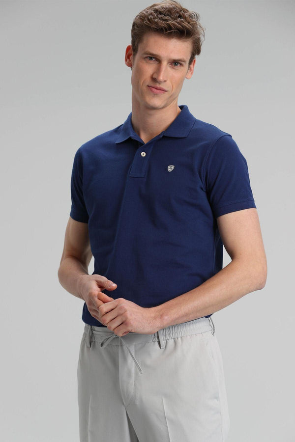 The Classic Navy Blue Cotton Knit Polo Shirt for Men by Laon Sports - Texmart