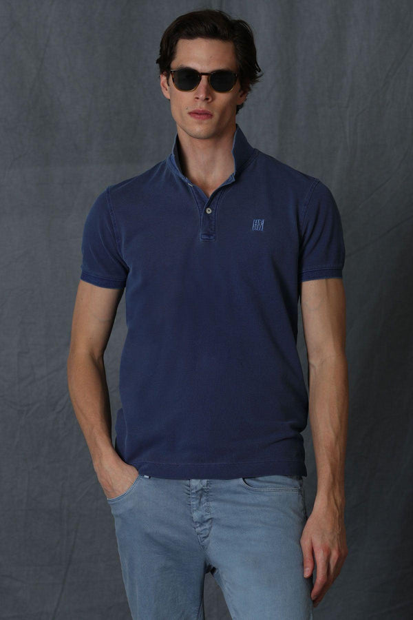 The Classic Navy Cotton Polo Neck Men's T-Shirt - A Timeless Blend of Style and Comfort - Texmart