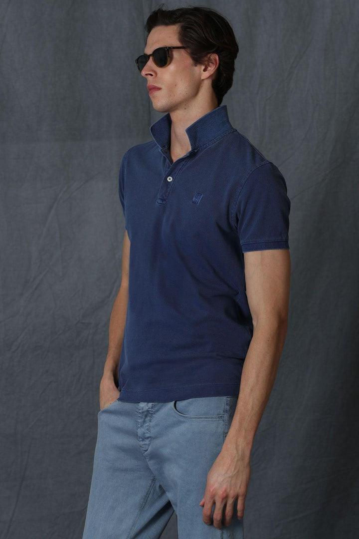 The Classic Navy Cotton Polo Neck Men's T-Shirt - A Timeless Blend of Style and Comfort - Texmart