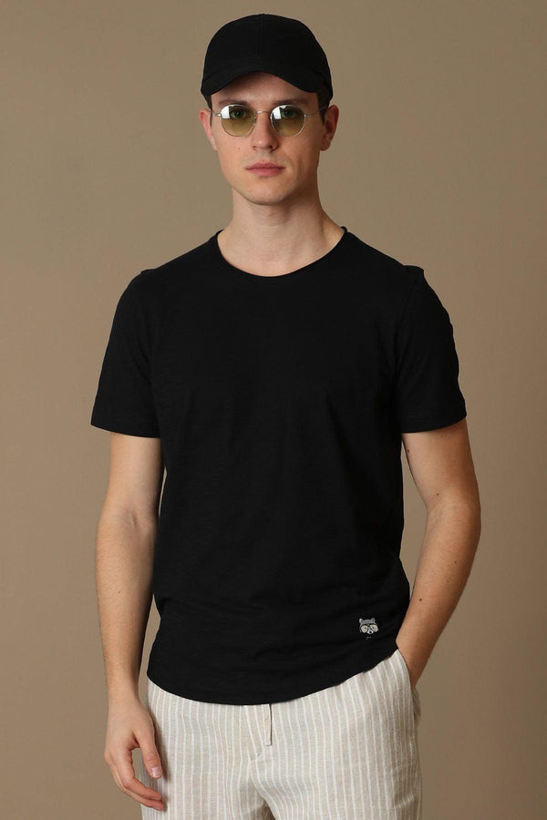 The Classic Noir Cotton Tee: Elevate Your Everyday Style with Junya's Timeless Men's Basic T-Shirt - Texmart