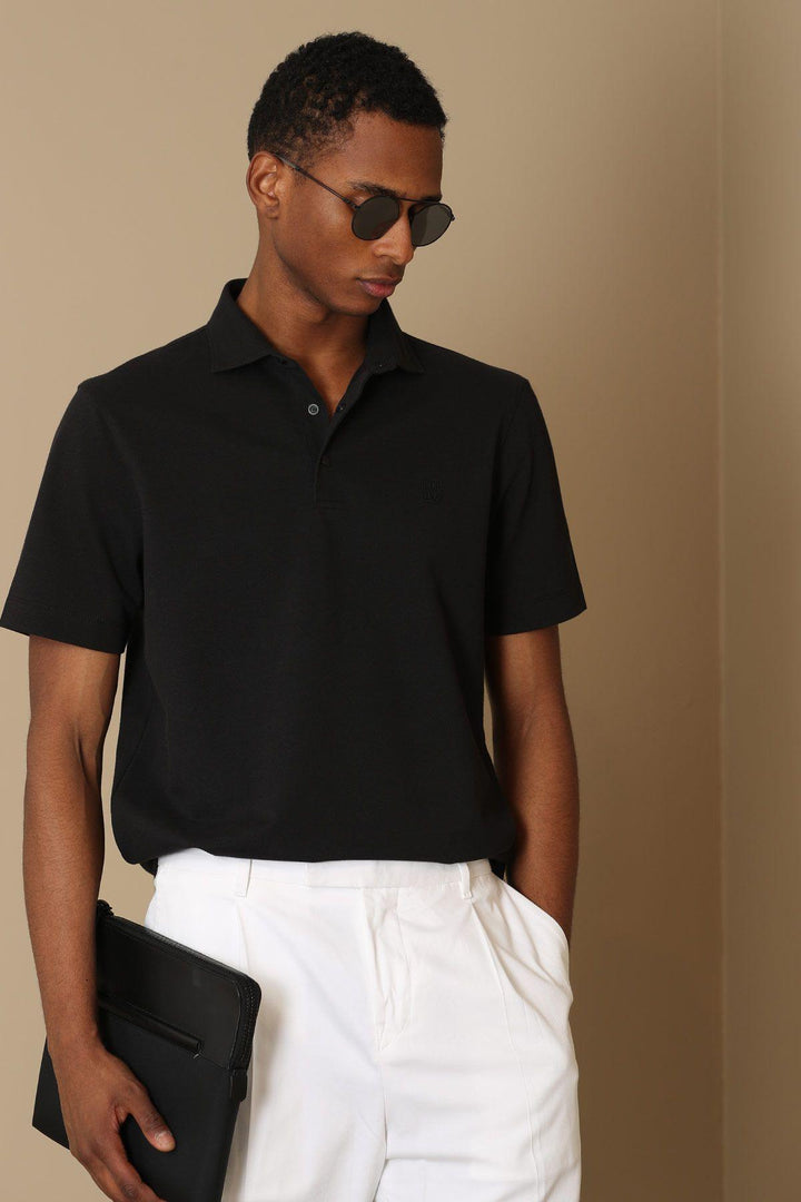 The Classic Noir Men's Polo Shirt: Unleash Timeless Elegance in Sleek Black - Texmart