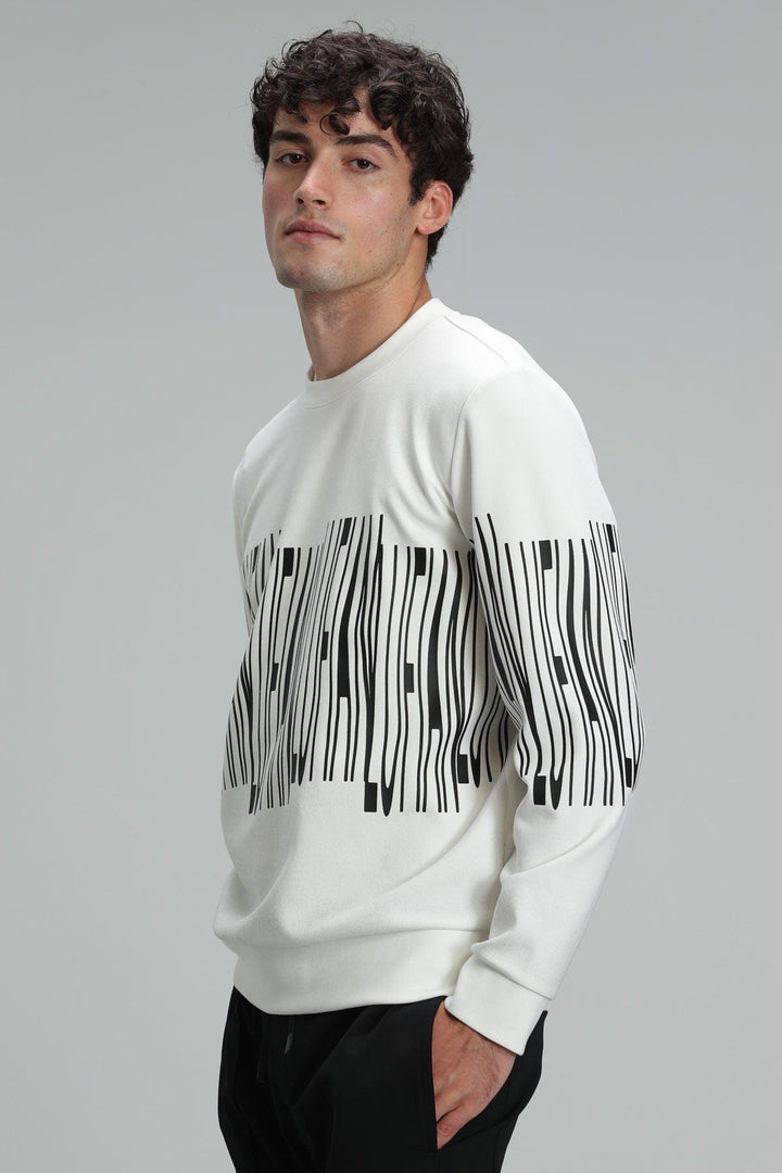 The Cozy Classic Off-White Knit Men's Sweatshirt - Texmart