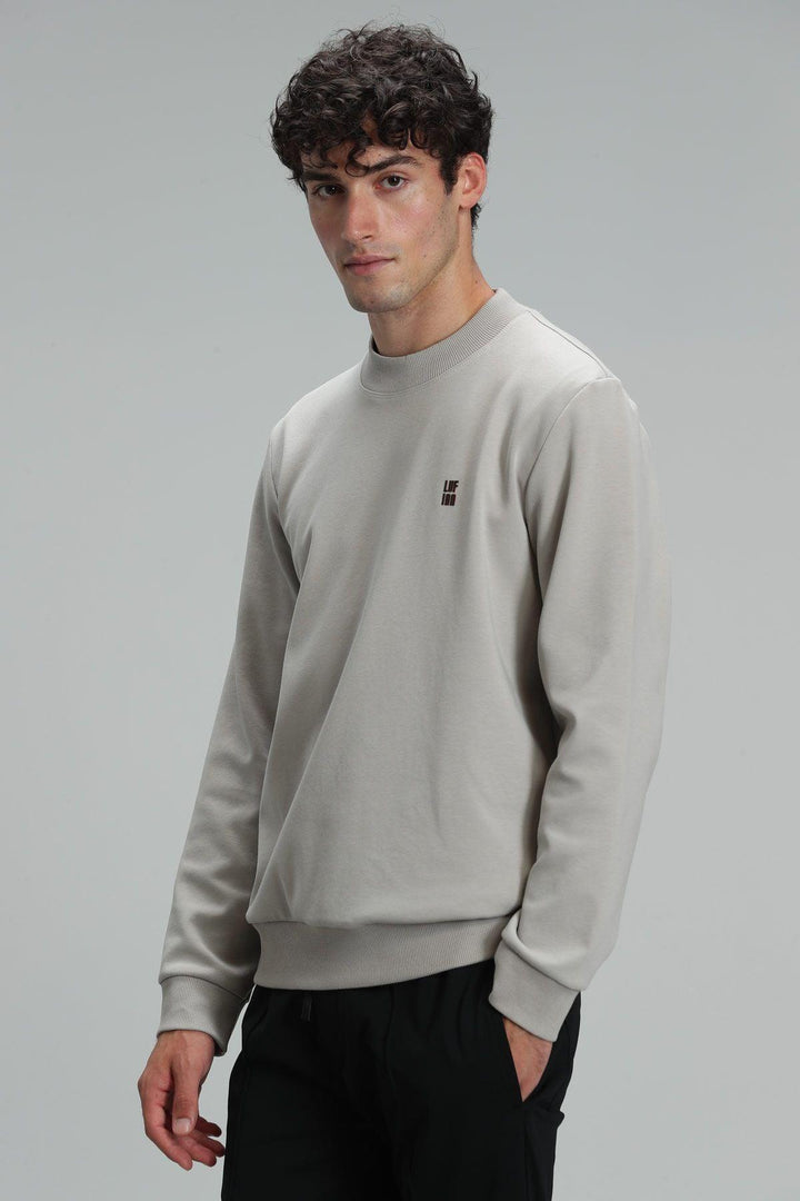 The CozyBlend Men's Beige Knit Sweatshirt: Comfort and Style Combined - Texmart