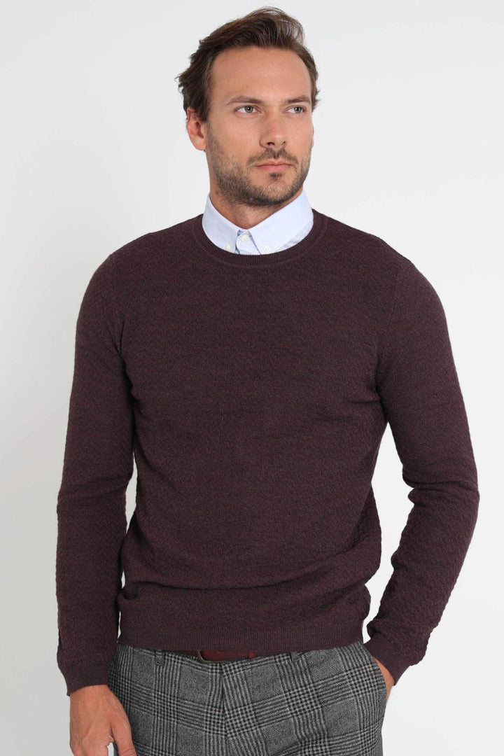 The Crimson Comfort Men's Sweater: A Cozy Blend of Style and Warmth - Texmart