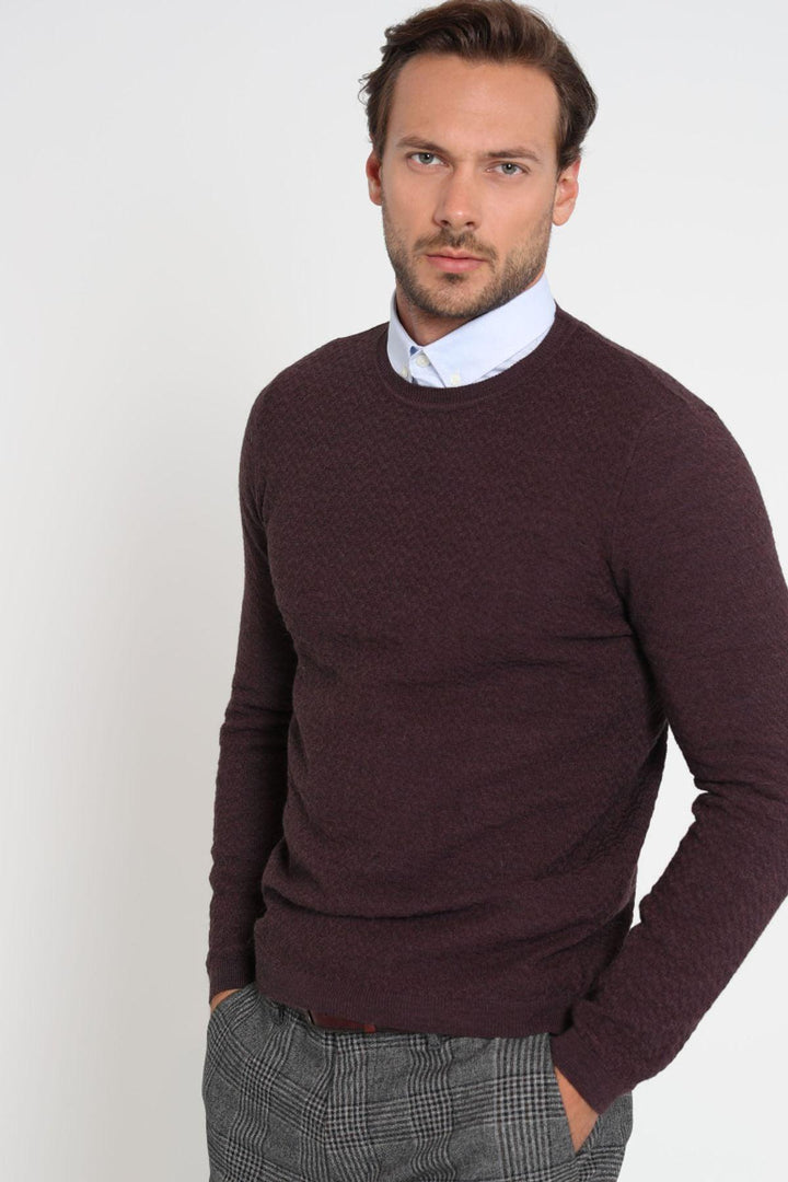 The Crimson Comfort Men's Sweater: A Cozy Blend of Style and Warmth - Texmart