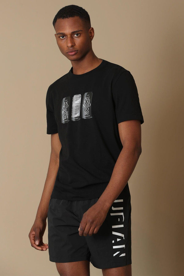 The Essential Black Graphic Knit Tee for Stylish Men - Texmart