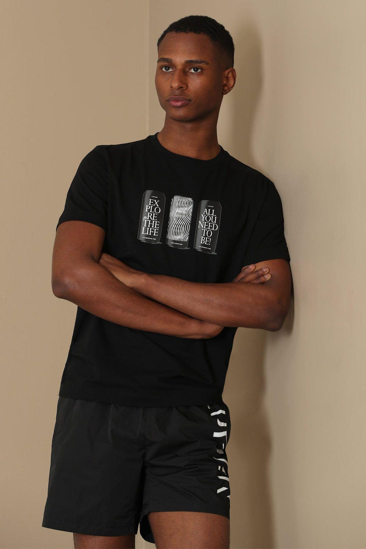 The Essential Black Graphic Knit Tee for Stylish Men - Texmart