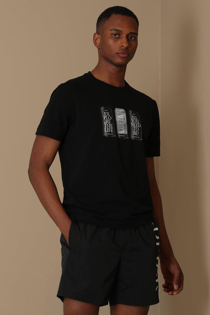 The Essential Black Graphic Knit Tee for Stylish Men - Texmart