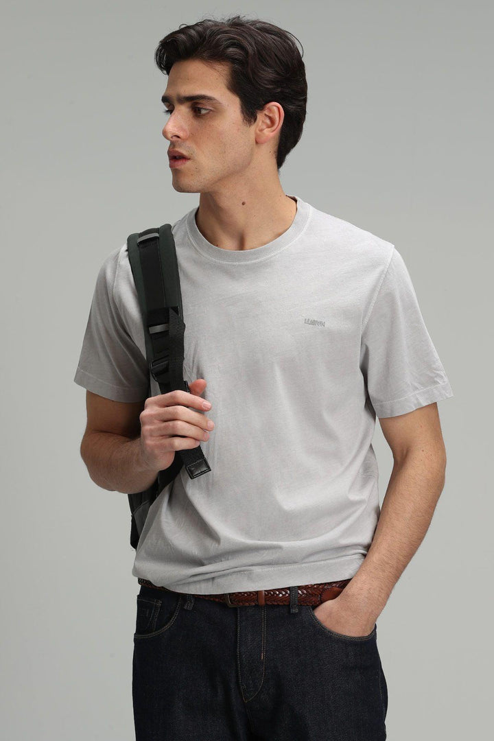 The Essential Gray Cotton Knit T-Shirt for Men - A Timeless Wardrobe Staple - Texmart