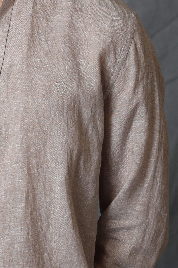 The Natural Comfort Men's Linen Shirt - Effortless Elegance in Beige - Texmart