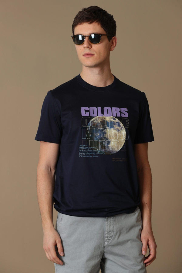 The "Nautical Vibes Navy Blue Modern Graphic Tee" - Texmart