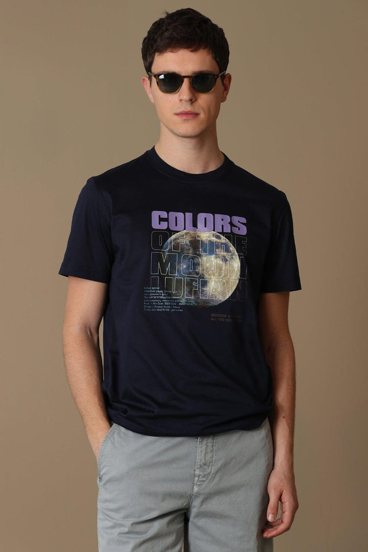 The "Nautical Vibes Navy Blue Modern Graphic Tee" - Texmart