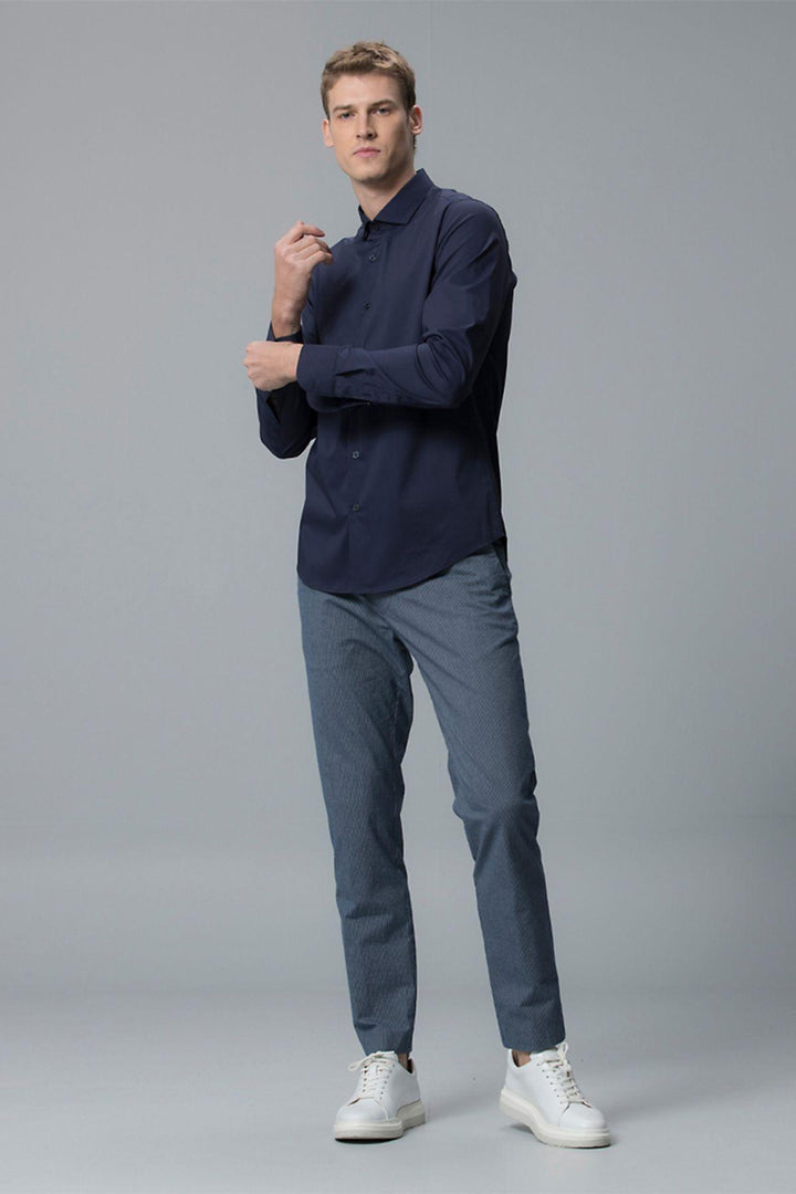 The Navy Blue Nevis Men's Smart Shirt: A Stylish and Comfortable Essential for Every Man - Texmart