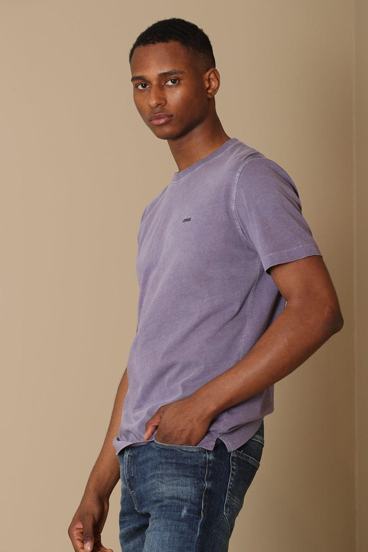 The Regal Purple Cotton Knit Men's T-Shirt: Elevate Your Wardrobe Essentials - Texmart