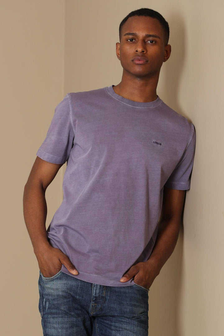 The Regal Purple Cotton Knit Men's T-Shirt: Elevate Your Wardrobe Essentials - Texmart