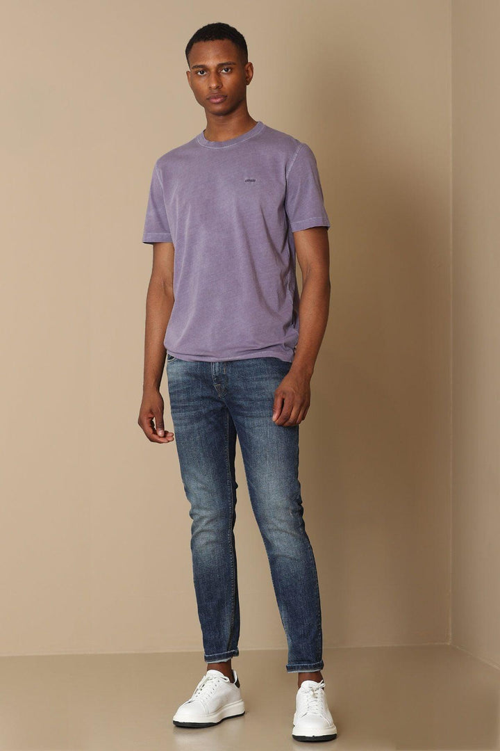 The Regal Purple Cotton Knit Men's T-Shirt: Elevate Your Wardrobe Essentials - Texmart