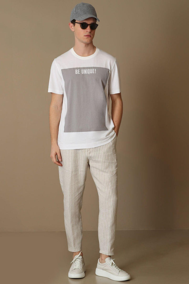 The Sophisticated White Urban Graphic Tee - A Fashion-Forward Essential for Men - Texmart