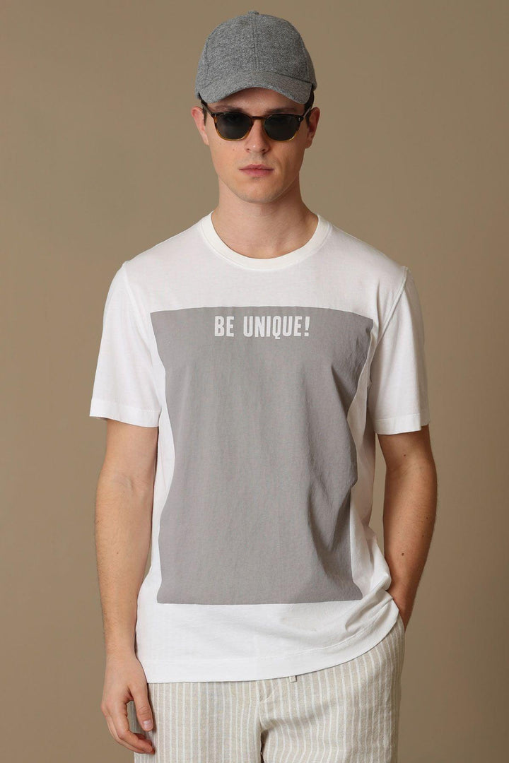 The Sophisticated White Urban Graphic Tee - A Fashion-Forward Essential for Men - Texmart