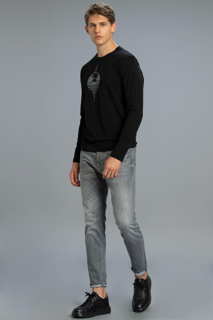 The Ultimate Dark Gray Slim Fit Denim Trousers for Men - Costa Smart Jean - Texmart