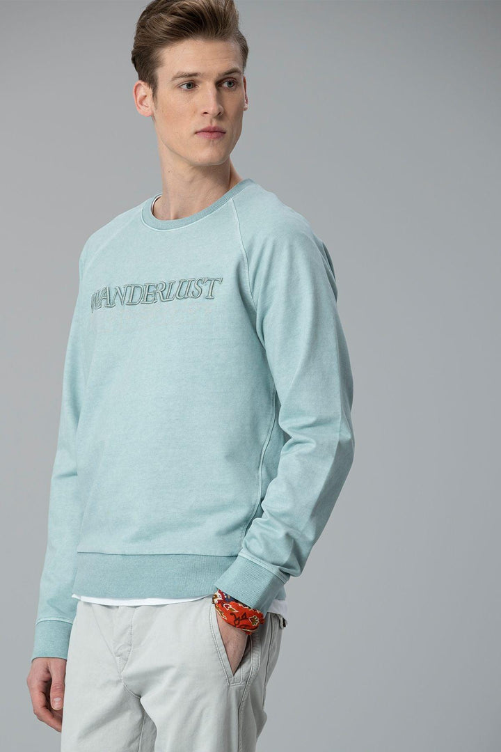 The Versatile Comfort Men's Knit Sweatshirt in Medium Blue - Texmart