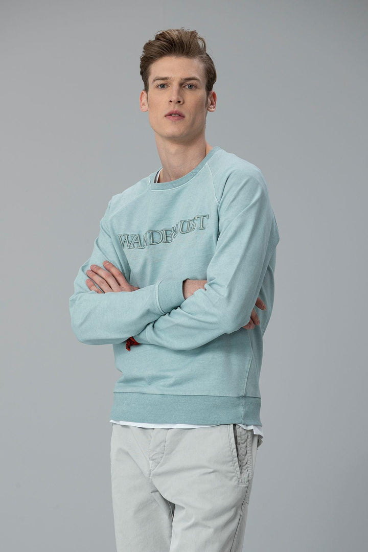 The Versatile Comfort Men's Knit Sweatshirt in Medium Blue - Texmart