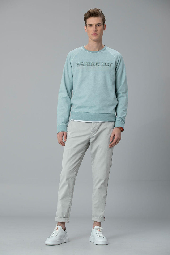 The Versatile Comfort Men's Knit Sweatshirt in Medium Blue - Texmart