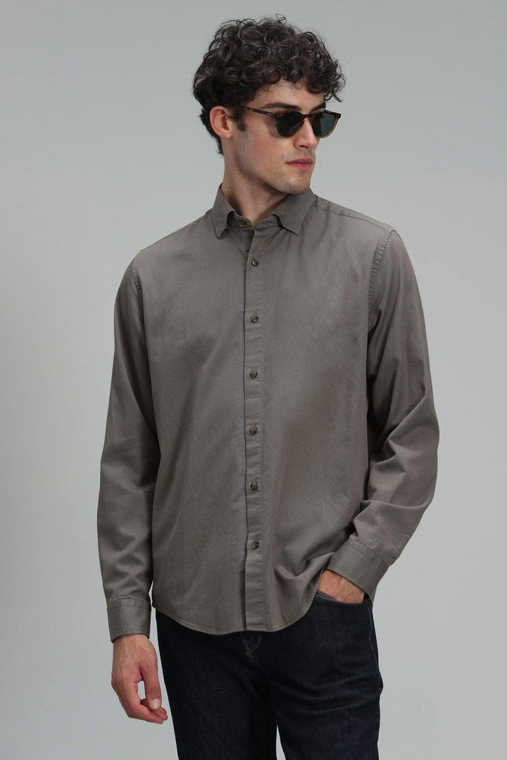 The Versatile Khaki Cotton Men's Basic Shirt: Elevate Your Style Game with Comfort and Style! - Texmart