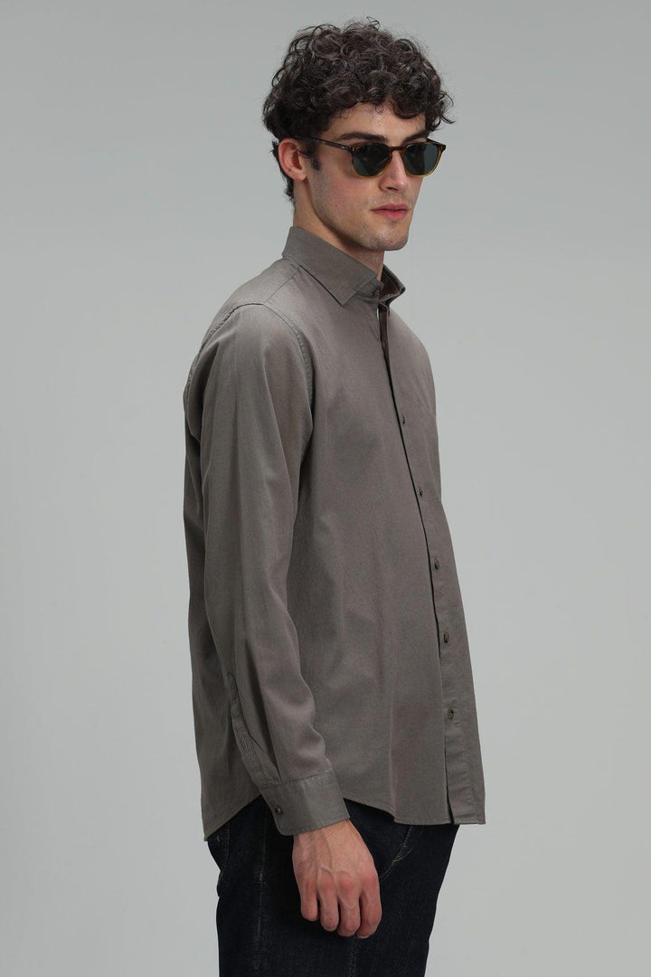 The Versatile Khaki Cotton Men's Basic Shirt: Elevate Your Style Game with Comfort and Style! - Texmart