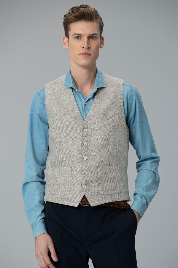 Timeless Elegance: The Beige Classic Men's Vest - A Versatile Wardrobe Essential for Sophisticated Style - Texmart