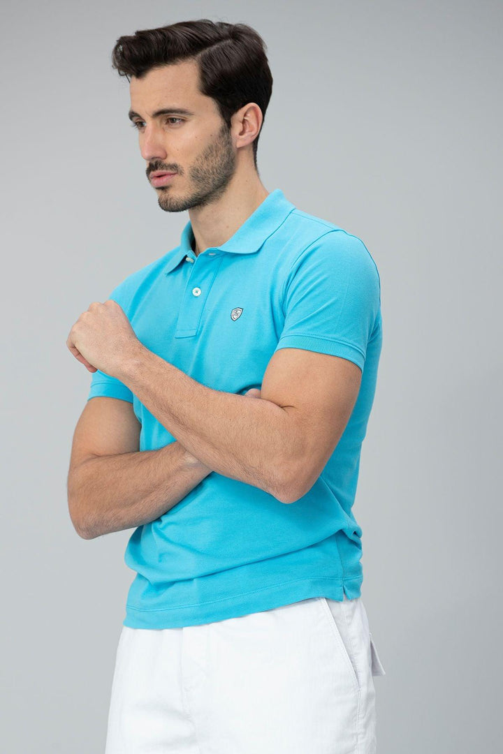 Turquoise Oasis Men's Cotton Polo Shirt: A Stylish Splash of Color for Your Wardrobe - Texmart