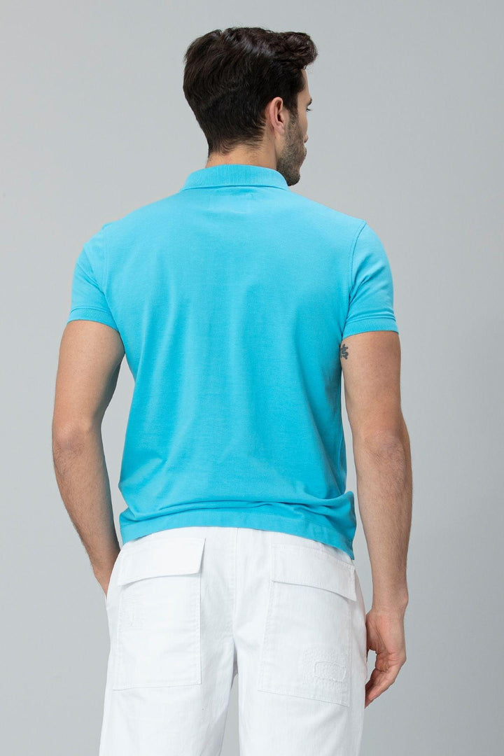 Turquoise Oasis Men's Cotton Polo Shirt: A Stylish Splash of Color for Your Wardrobe - Texmart